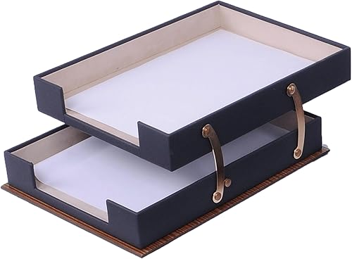 Miniatura 2 de MOOG Lux - Accesorios de escritorio de cuero, organizador de escritorio de cuero, organizador de escritorio para hombres, combinación de madera de