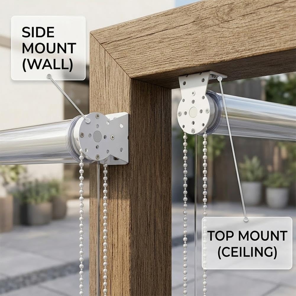 Store Enrouleur Transparent en PVC, Volets Roulants Extérieur pour Pergola