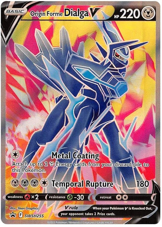 Origin Forme Dialga V SWSH255 Pokemon Promo Card (SWSH Promo Series) + 1x TitanCards® Toploader