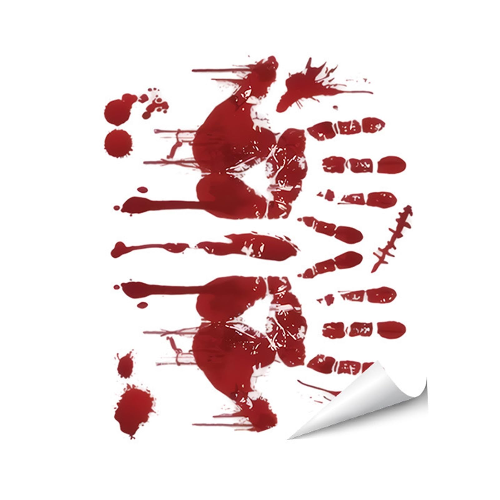 Halloween Horror Wall Stickers, Realistic Blood Splatter Handprints Footprints Decals for Scary Haunted House Party Decor, Waterproof PVC Decorations, Indoor Outdoor I