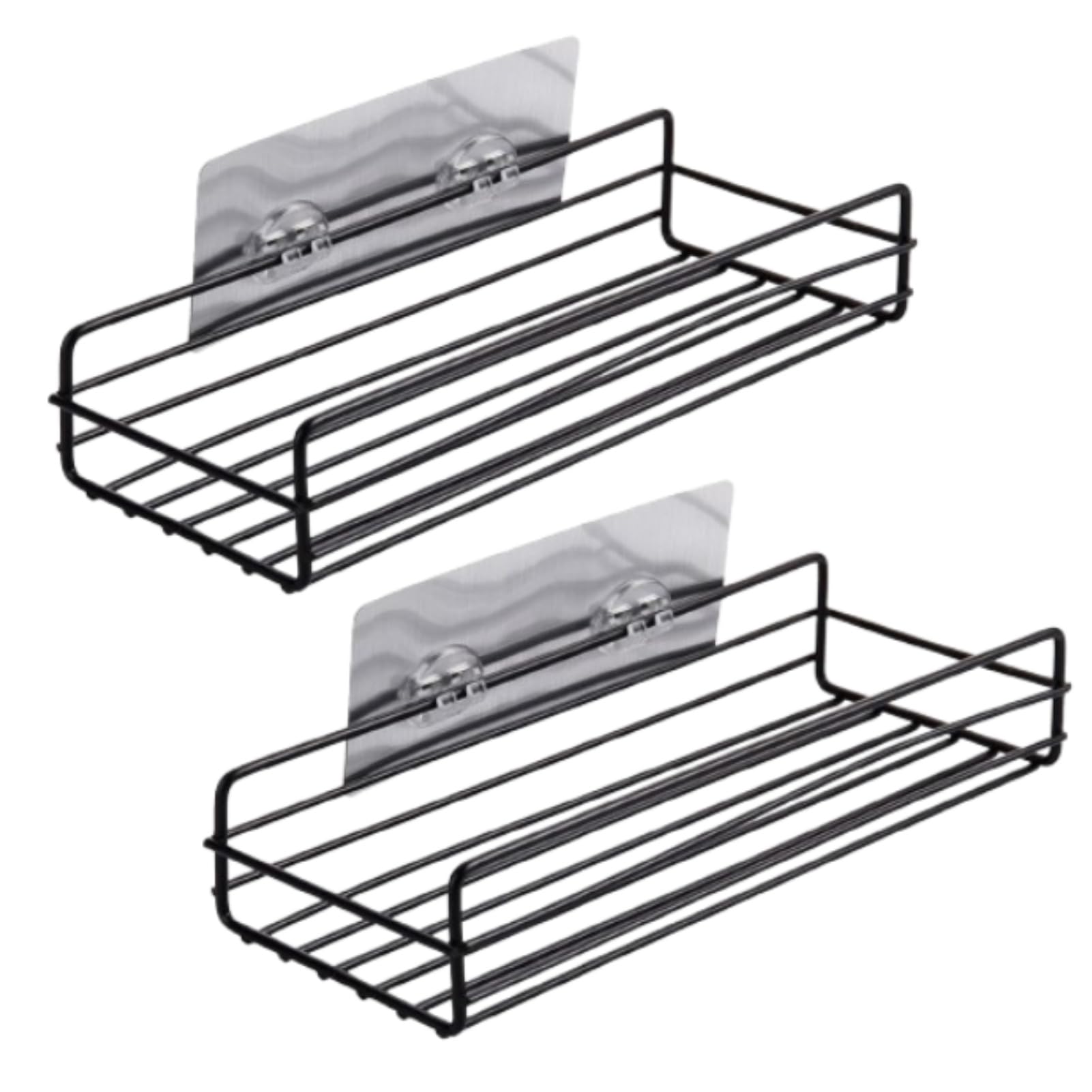 2 Pack Shower Caddy Basket Wall Mounted Shower Caddy Self Adhesive Shower Shelves Iron Shower Hanging Shelf for