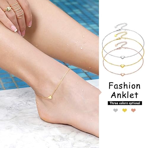 Miniatura 5 de Silvora Tobillera de plata de ley para mujereshombres minimalista duradera cadena de eslabones cubanosFigaro tobilleras para fiesta en la playa se