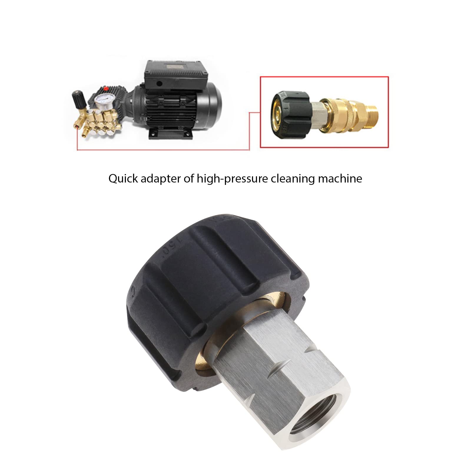 ECSiNG Adapter do myjki ciśnieniowej żeński metryczny M22 do 1/4 cala żeński NPT montaż metalowy adapter węża myjki ciśnieniowej gniazdo szybkiego połączenia