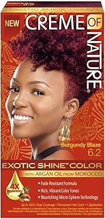 Exotic Shine Hair Color by Creme of Nature, 6.2 Burgundy Blaze, with Argan Oil from Morocco, 1 Application