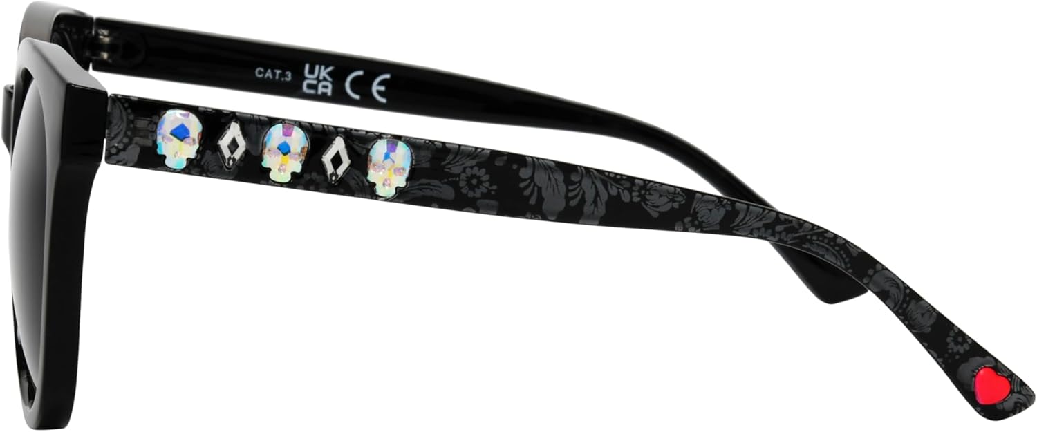 Betsey Johnson Women's Dress to Impress Sunglasses Round, Black, 55 mm - Image 3