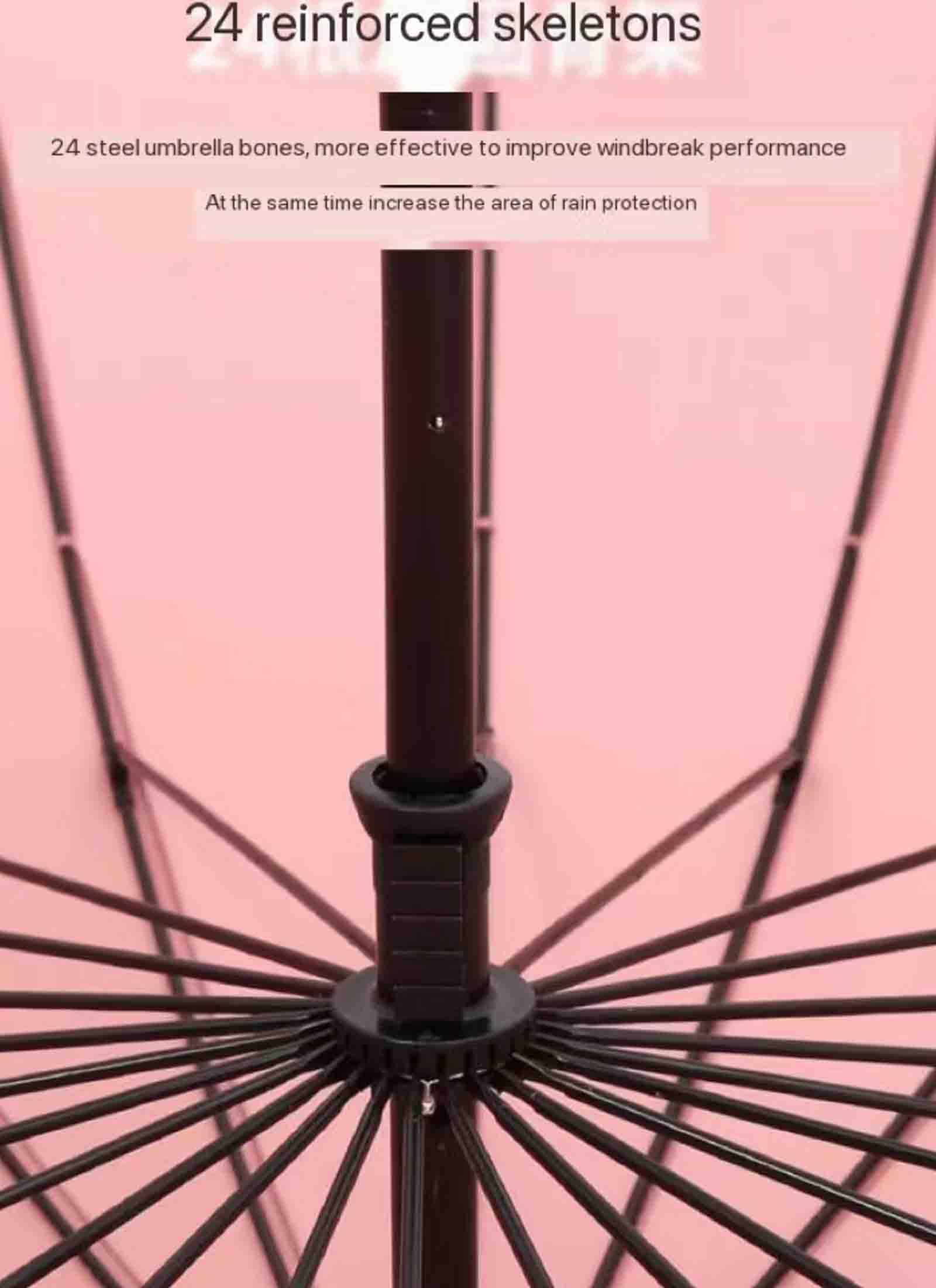 46-calowy parasol golfowy, 24 kości kwitnący parasol wodny żeński długi uchwyt prosty pręt duży wiatroodporny podwójny Parasol (Green)