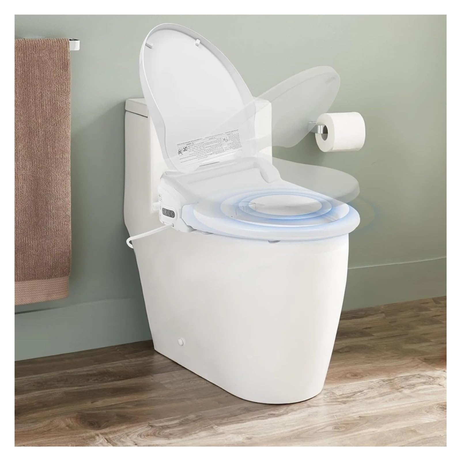 Toilettensitz, Intelligenter Toilettendeckel, Bidet-WC-Sitze, Beheizte Toilettensitze, Einstellbare Temperatur, Dusch-WC Robust Und Bequem
