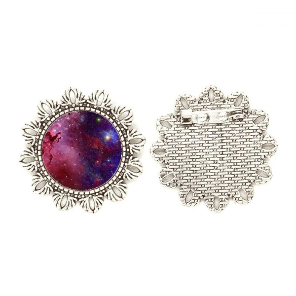 Broche de plata nubes azules rojas galaxia joya para ropa medium 4
