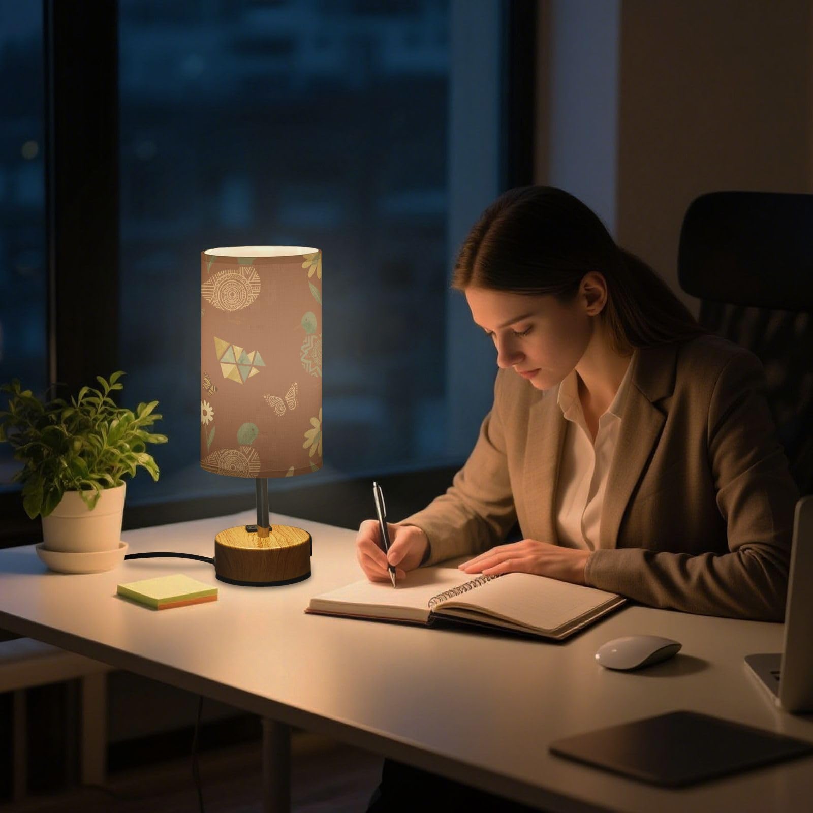 Yuiboo Lampy stołowe z portami USB C+A, lampki nocne