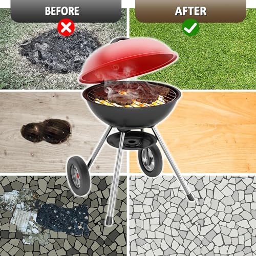 Image of Fire Pit Mat - 37.8x39.4in Fireproof Blanket for Under Fire Pit, Compatible with Solo Stove, Heat Resistant Rug for Outside Indoor Wooden Deck Grass Lawn Protection - Brown
