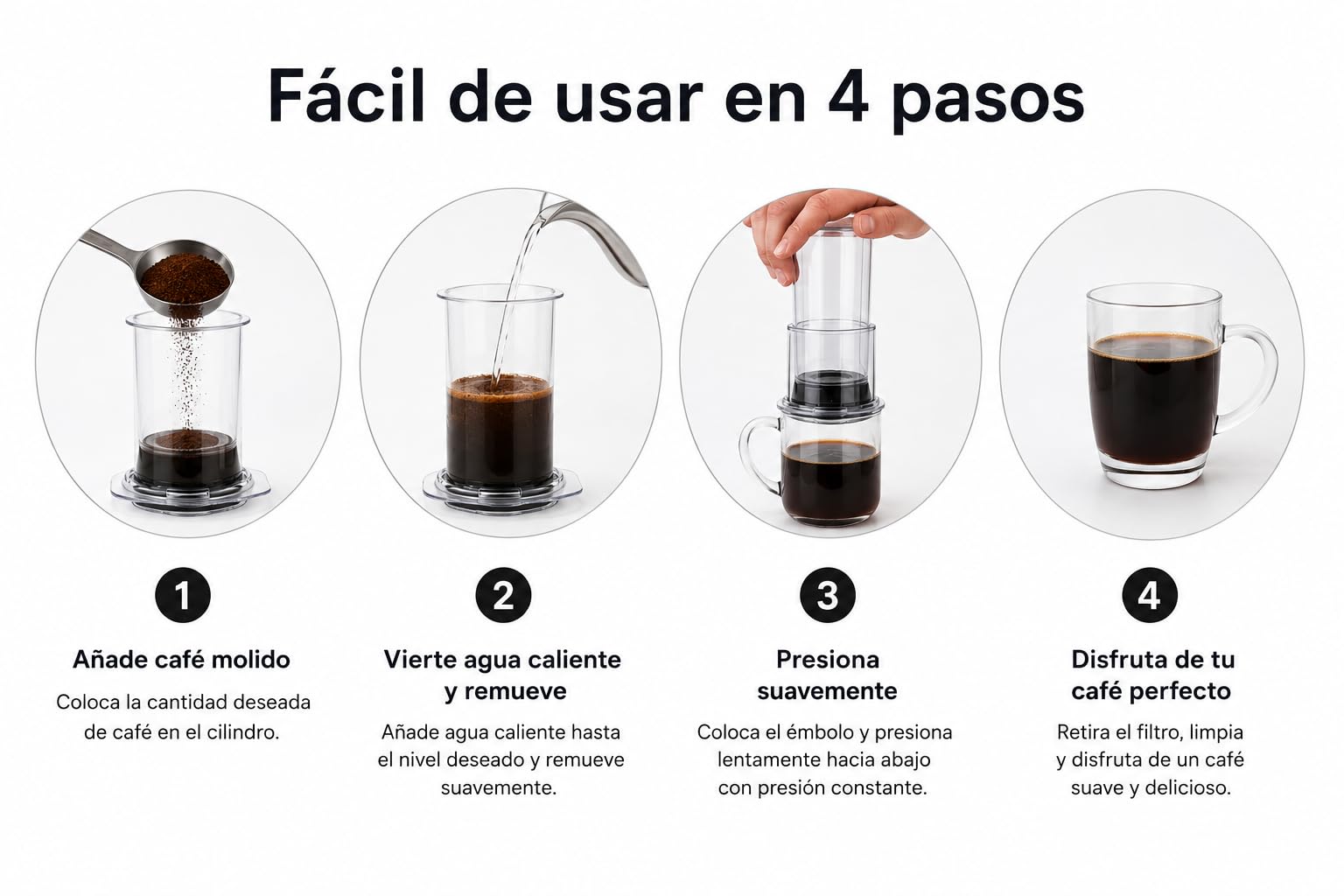 Cafetera Aire, prensa de café manual 3 en 1, portátil, transparente, para espresso, americano y cold brew, fácil de limpiar, ideal para camping y viaje | Prensa Francesa, V60, Espresso, Sin sedimentos ni amargor, Portátil para camping y viaje