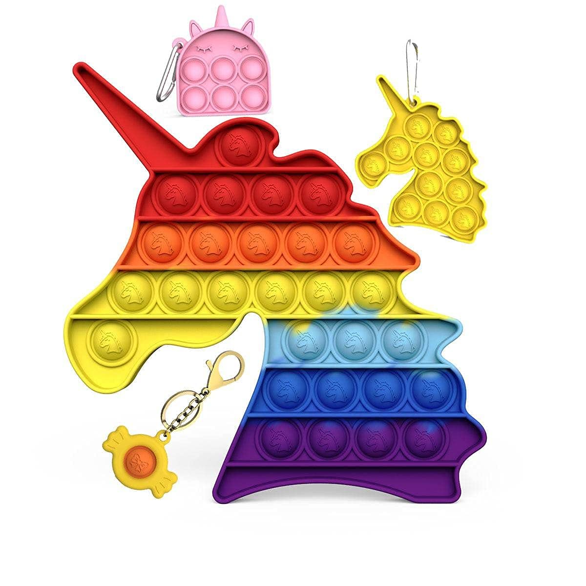 PLUSPOINT Unicorn Shape Pop it 3pc Set Pop Fidget Toy, Push Pop Bubble Fidget Sensory Toy for Kids and Adults, Fidget Popper Stress Reliever- Many Shapes Sensory Fidget (Unicorn +3 Pc) (B09JKP1ZFF) Amazon Price History, Amazon Price Tracker