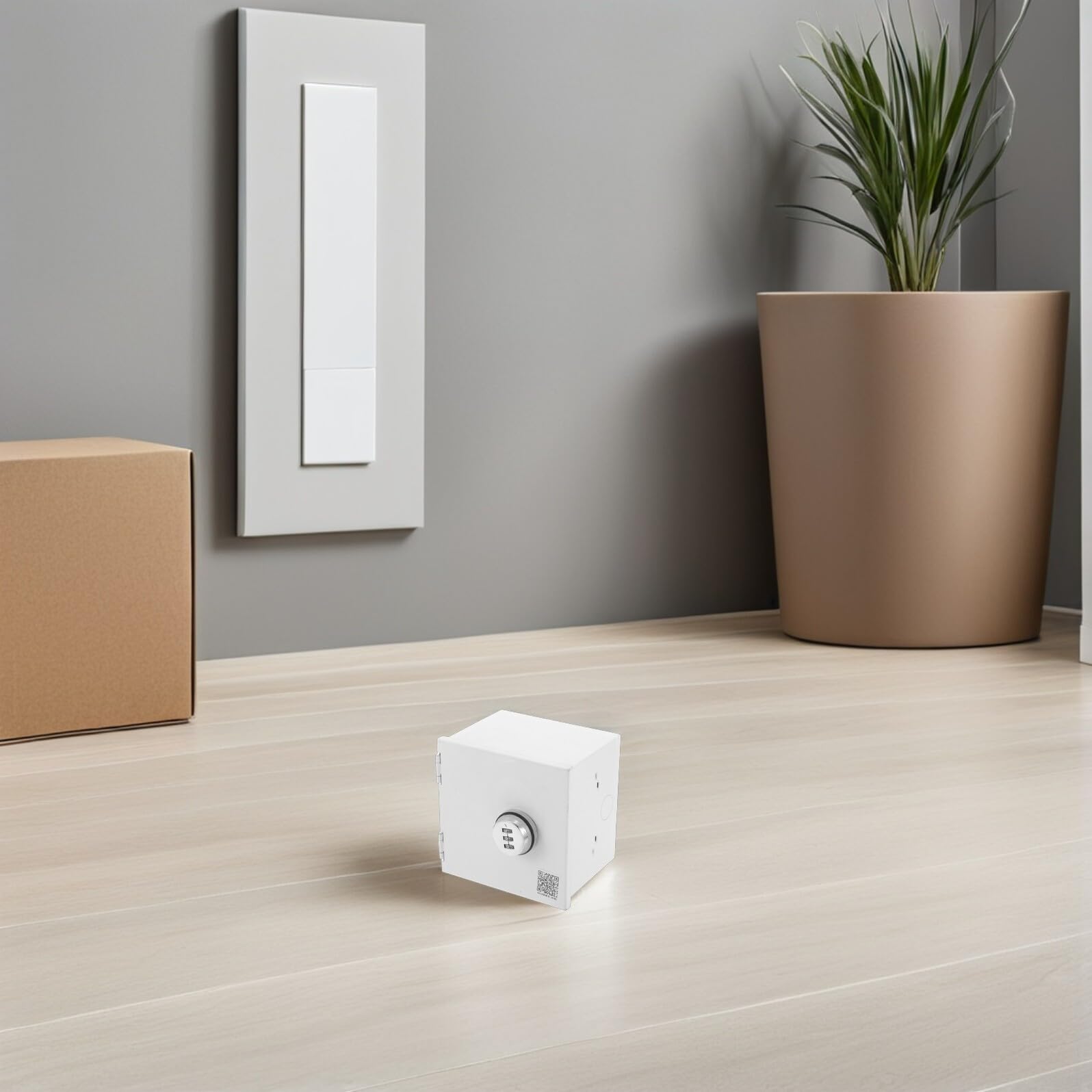 Boîtier Antivol pour Prise Électrique Mural à 1 Poste Cache-Prise Étanche en Acier Inoxydable Protection Renforcée Intempéries Sécurité par Serrure à Combinaison Usage