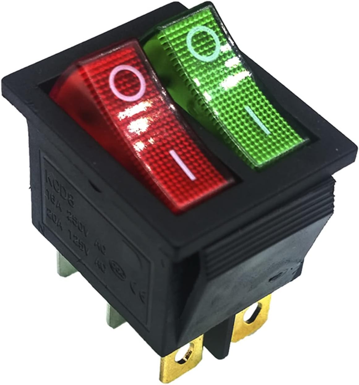 Rocker Switch 10pcs 20pcs 31 * 25mm DPST Lamp Light 6PIN Snap-in ON/Off Position Snap Boat led Rocker Switch 16A/250V Copper(20 Piece)