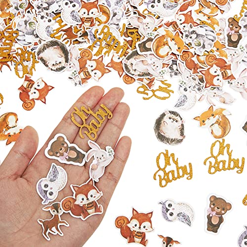 Shihanee 360 Pcs Woodland Animal Confetti Baby Shower Table Decorations