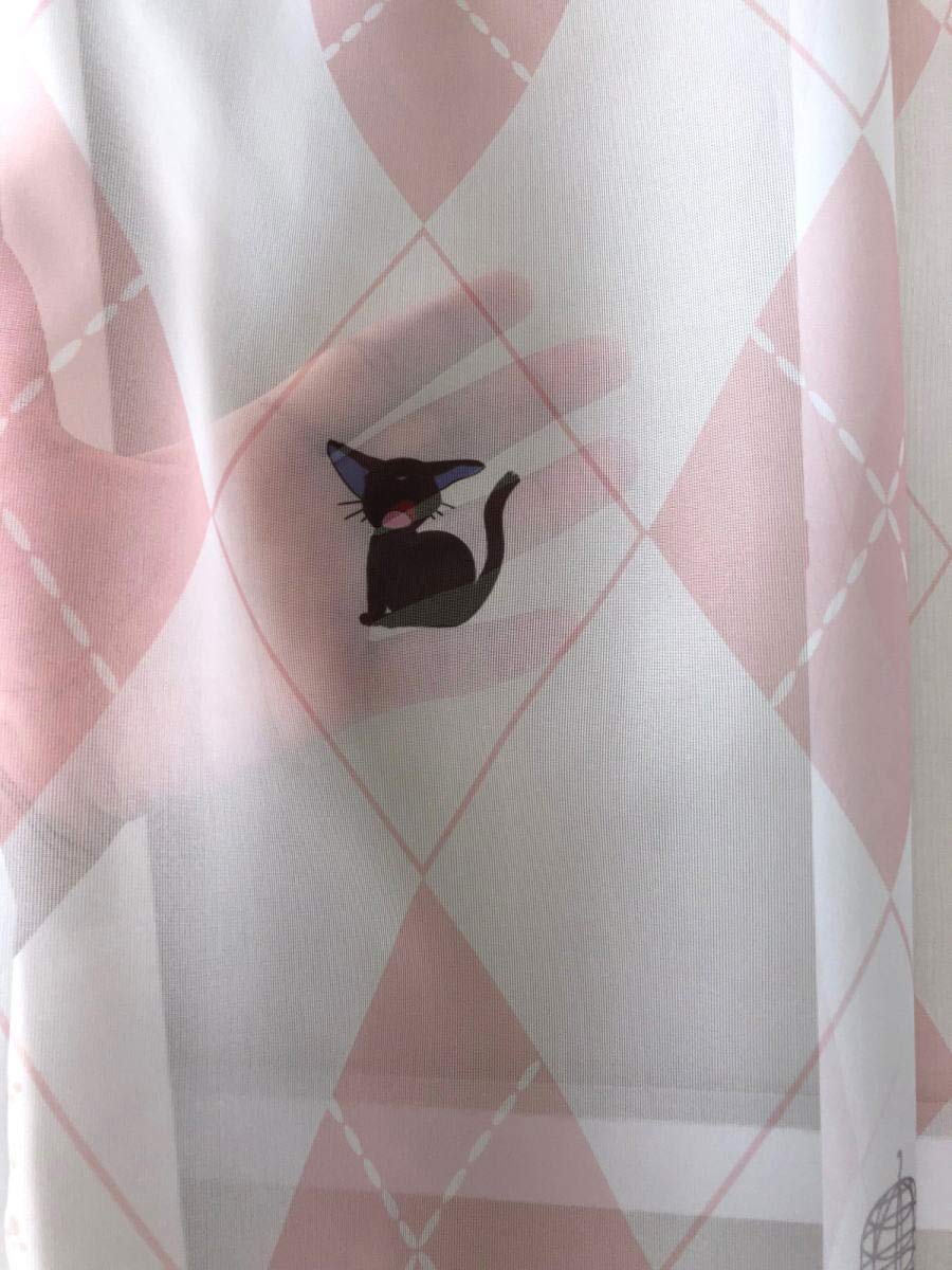 魔女の宅急便　ジジ　ボイルカーテン　レースカーテン　100x198cm 未使用 Amazon｜「ジジ」のレースカーテン100cm幅(2枚組)「ボイル 魔女