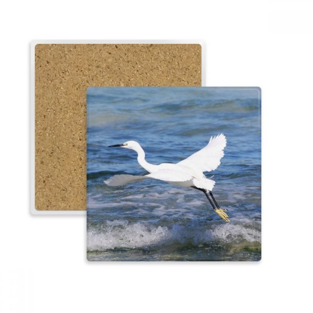 Idée Cadeau Boissons : Porte-Absorbant Pierre Oiseau de Mer Blanc Océan Décoratif