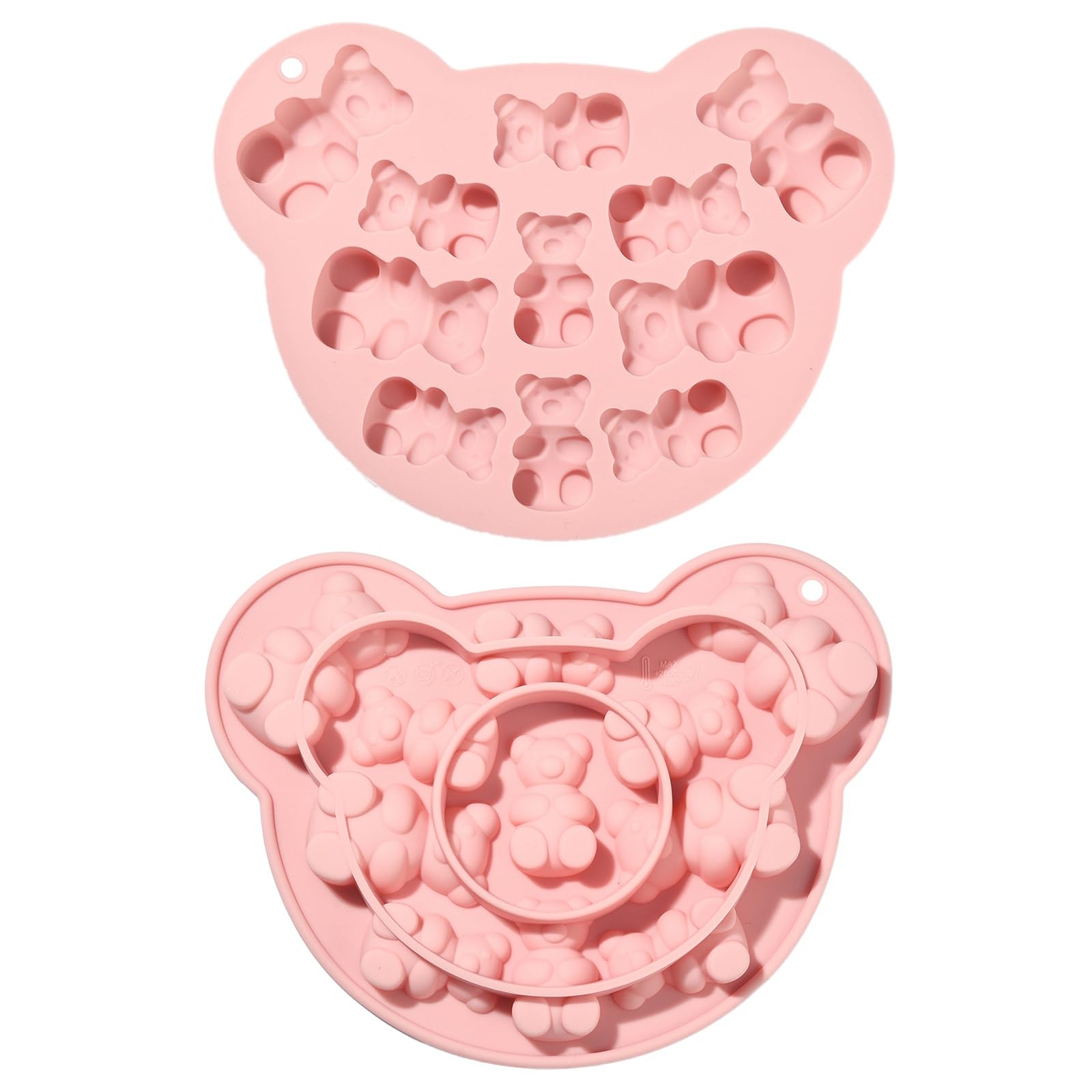 UR Urlifehall 2 Pcs Gummy Bear Silicone Molds Food Grade Fondant Molds Silicone UV Resin Epoxy Molds for Candy DIY Cake Decoration