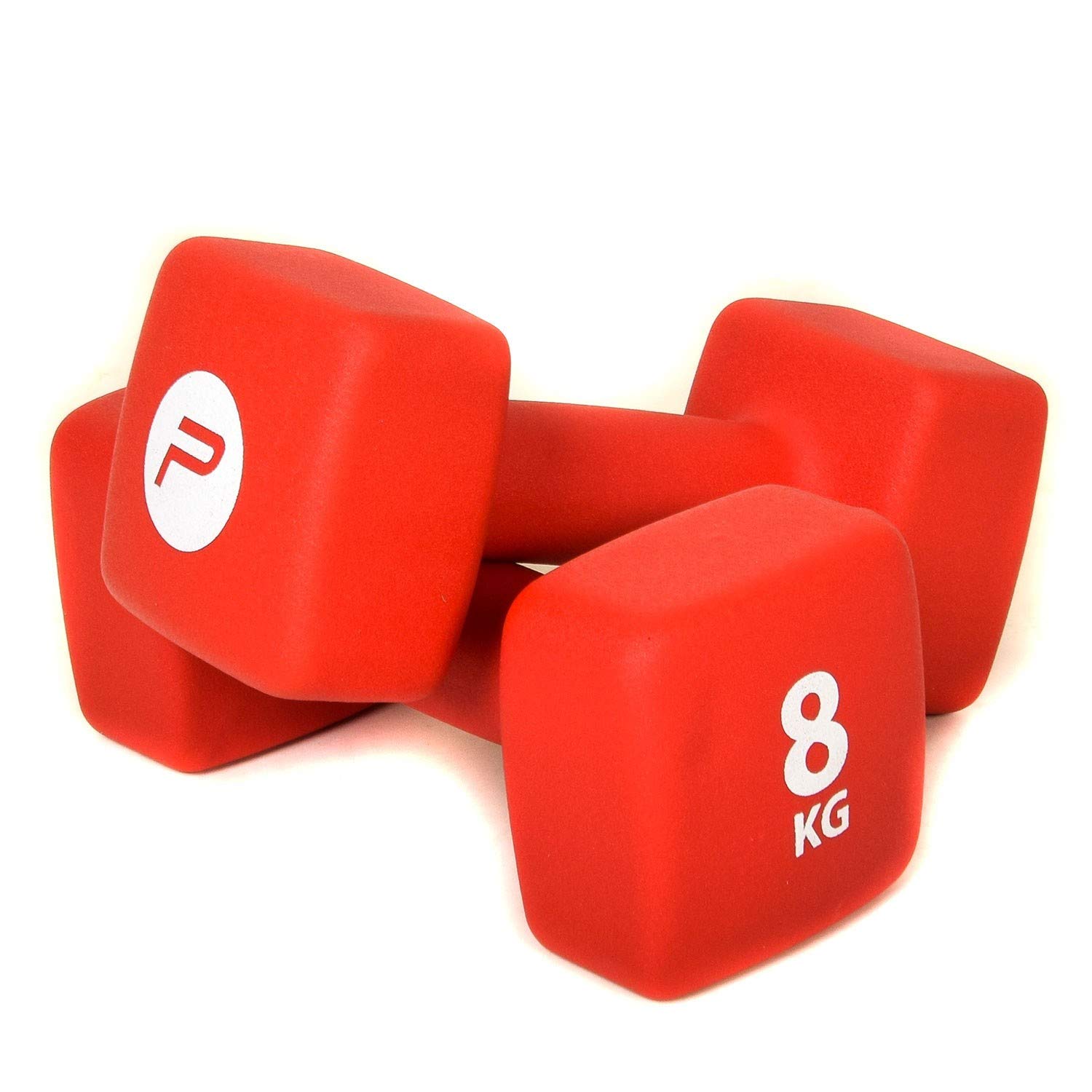 Pure2Improve 2 hantle neoprenowe 8,0 kg czerwone trening siłowy trening cyrkielski