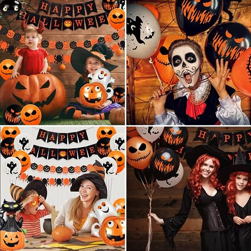 Skefoli PIRATE Halloween Balloon Arch Garland Kit, Halloween Birthday Party Decorations Orange Black White Halloween Balloons Decorations Pumpkin Skeleton Halloween Themed Birthday Party Supplies thumb #1
