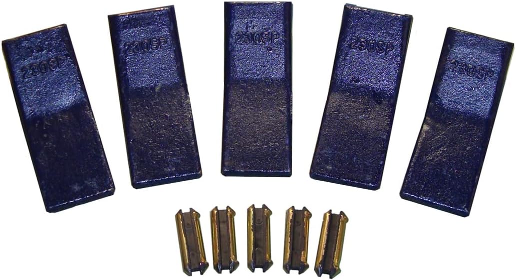 H&L Tooth Company 230SP (USA Forged 230SP) or (230CSP Casting) Backhoe Bucket Teeth + 23FP Flexpins (5-Pack) for Deere, Case, JBC, and More | 23 | 230 (Cast 230CSP)