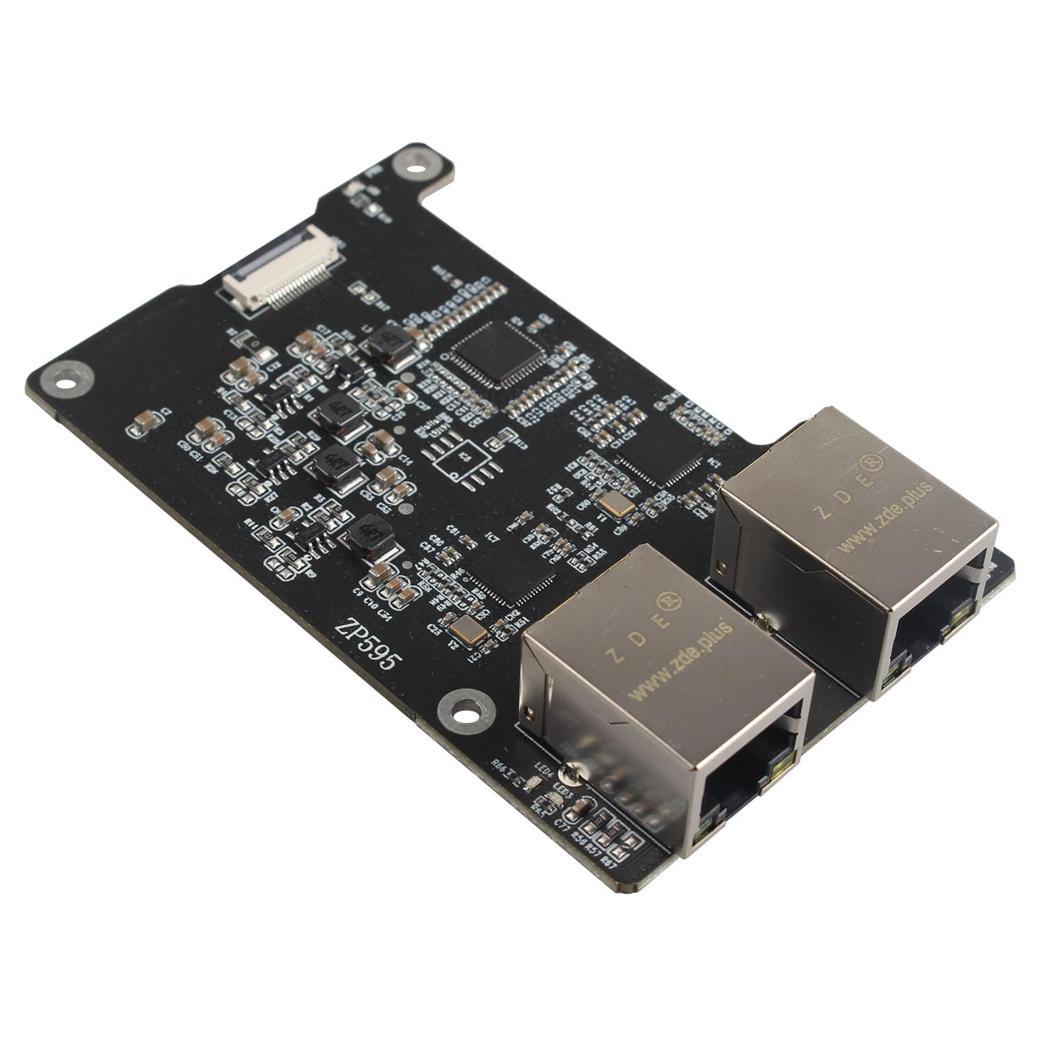 ZDE ZP595 PCIe to Dual 2.5G Ethernet Network Port HAT Adapter Expansion Board 2.5GB 2.5GBE for Raspberry Pi 5