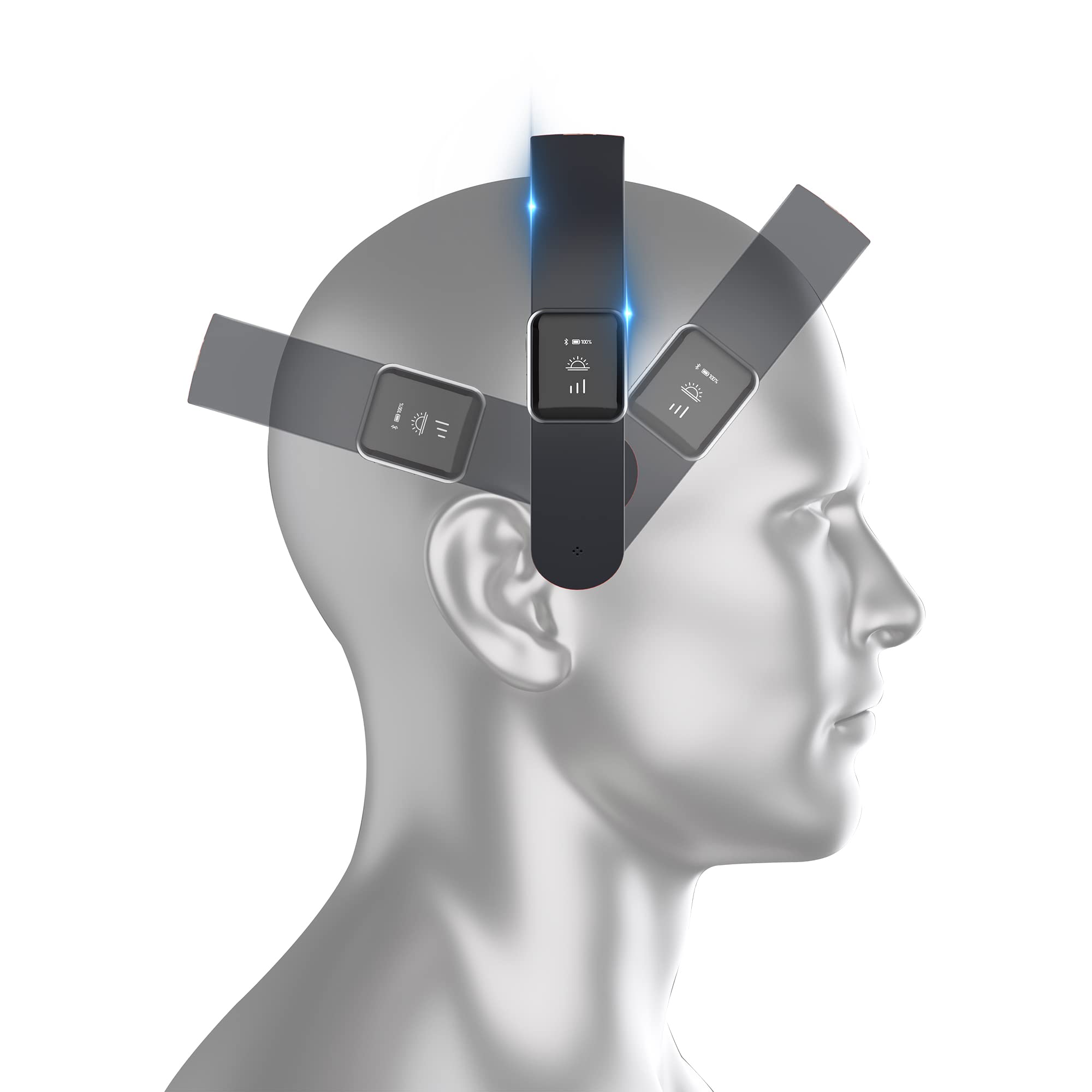 Master Massage H1 Fashion Haarband Kopfmassagegerät Standard - schlank & leicht, 11 vibrierende Köpfe, 5 Modi, 3 Intensitäten von sanften Fingern bis Akupressur - Preußischblau
