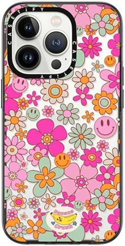 CASETiFY Funda compacta para iPhone 14 Pro 2 veces probada contra caídas de grado militar  protección contra caídas de 4 pies  Patrón Groovy Clear