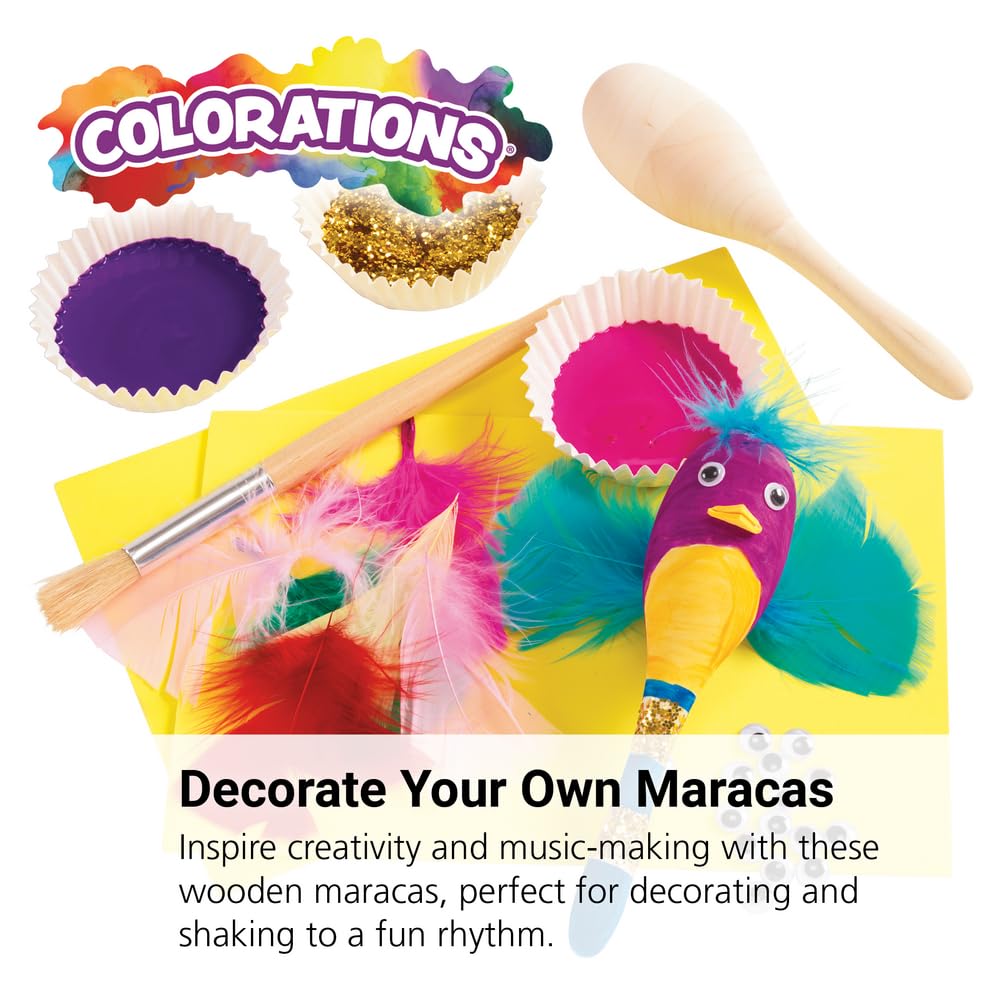 Colorations Maracas - Juego de 12 maracas de madera