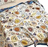 MEJU Muslin Bohemia Mandala Boho Paisley Flower Blanket Throw for Bed Sofa Couch, 100% Combed Cotton 4 Layer Soft Warm Southwest Reversible Throw Blanket Bed Coverlet Sheet Twin 60 in x 80 in
