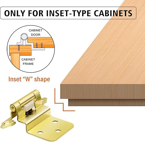 Miniatura 2 de Bisagras de latón dorado de 38 pulgadas (10 pares  20 unidades) bisagras de cierre automático para puertas de gabinetes, bisagras de puerta de