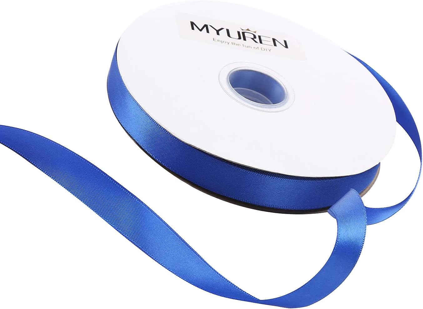 MYUREN 5/8 inch Double Faced Royal Blue Polyester Satin Ribbon for Gift Wrapping,Party Favor, Baby Shower,Invitation Embellishments,Floral Arrangement Craft Supplies (50 Yards)