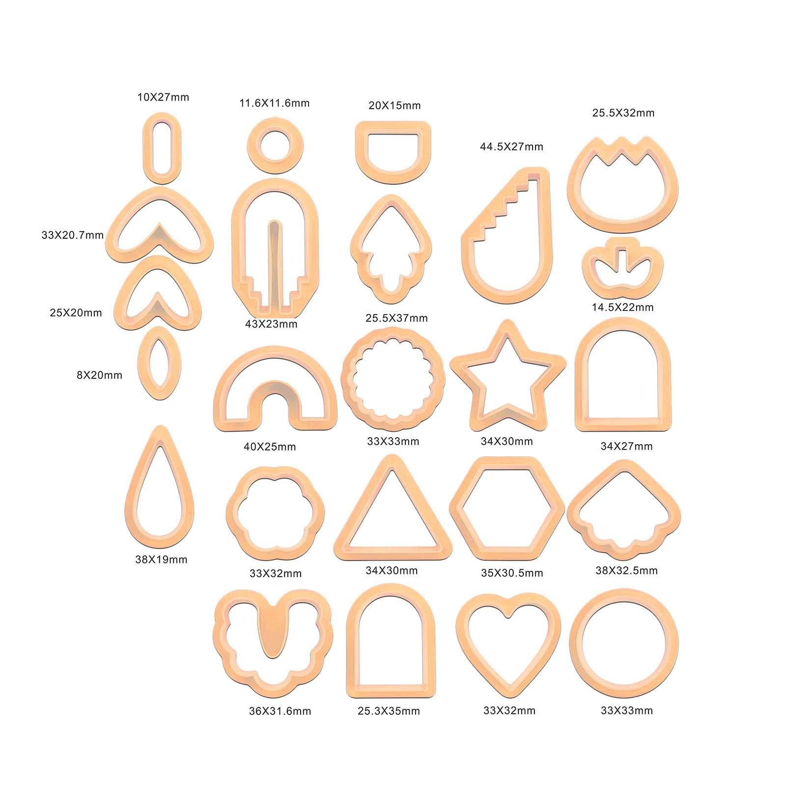 Adoorniequea 5 Set 124 Stück Cutter für Polymer Clay Ohrringe Geometrisch für Polymer Clay Ohrring Orange Orange 124 Stück