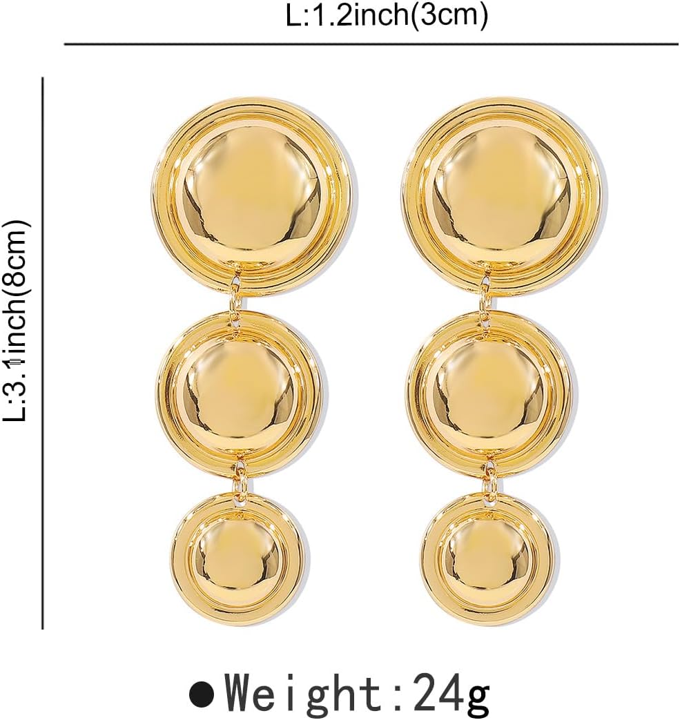 Chunky Gold Statement Earrings for Women Large Chunky Gold Geometric Big Thick Geometric Statement Earrings Punk Jewelry