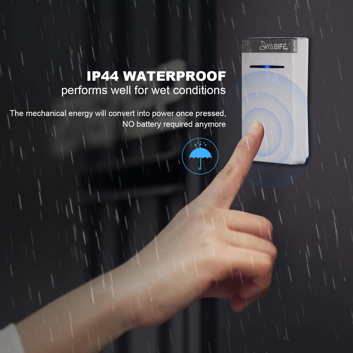 Self Powered Wireless Doorbell Plug In Battery Free Ding