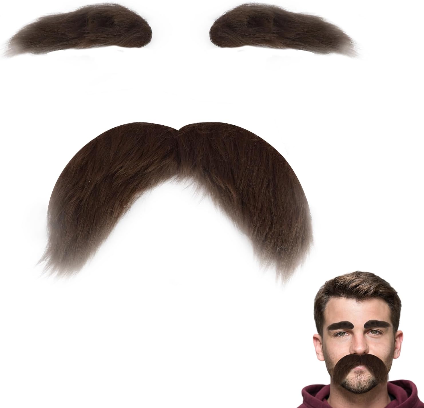 Old Man Mustache and Eyebrows Old Man Costume Accessories 100 Days of School Fake Mustache Fake Beard for Cosplay Men Women