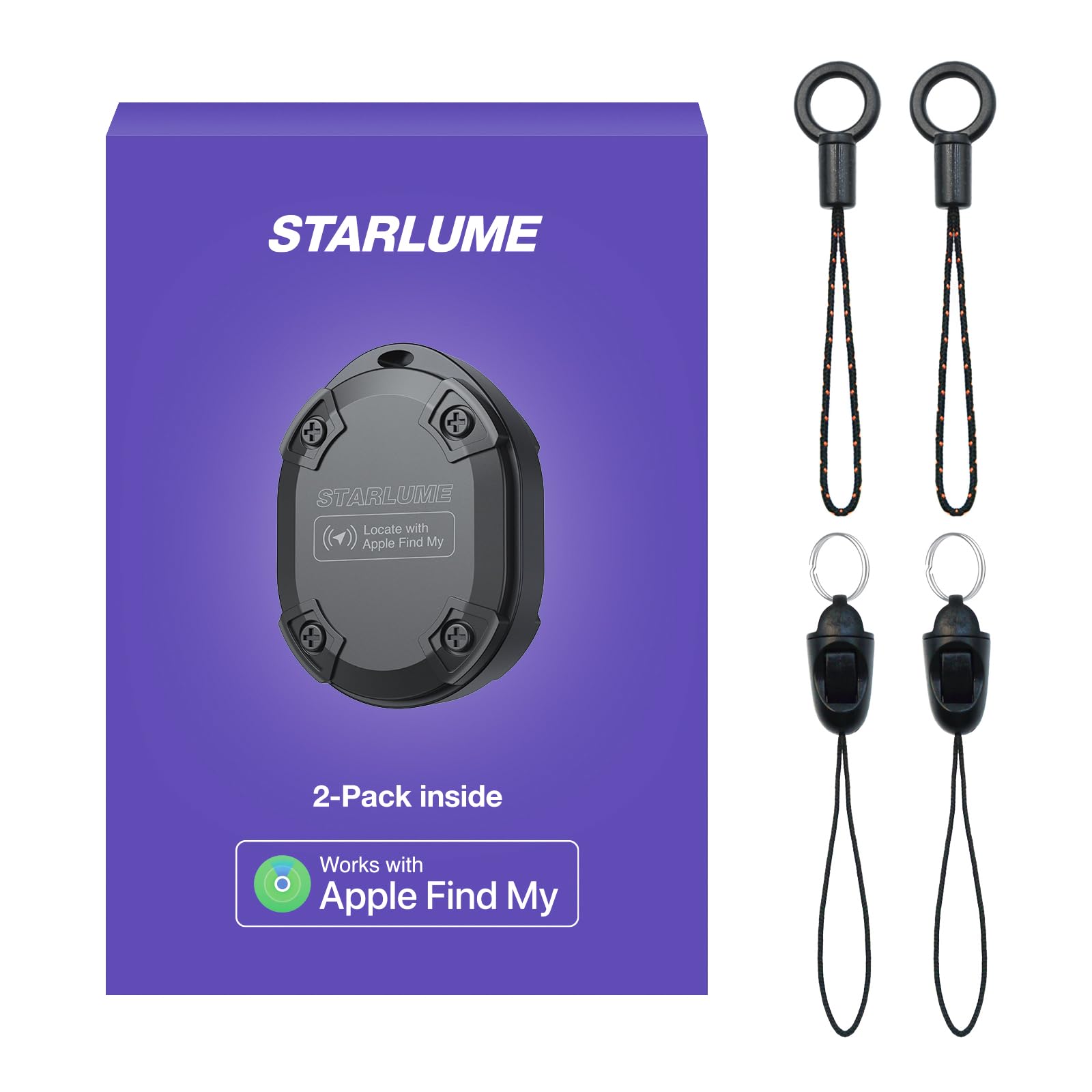 Rugged 3-Proof Tracker, Air Tags-2 Pack: Waterproof, Dustproof, Shockproof, Works with Apple FindMy app(iOS only, Android Not Supported), Smart Finder for Keys/Bags/Luggage