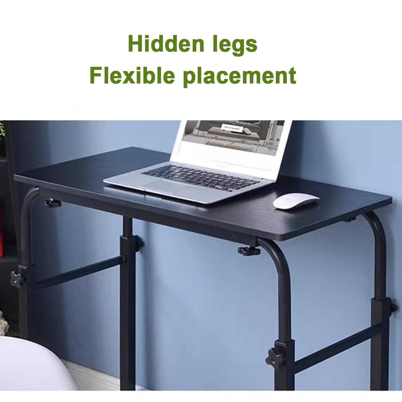 Mesa de Cama Elevable con Ruedas, Mesa de Trabajo de Pie, Carrito para Computadora Portátil, Mesa Cruzada Móvil, para El Hogar, La Oficina y El Hospital(Beige,80cm/31.5in)