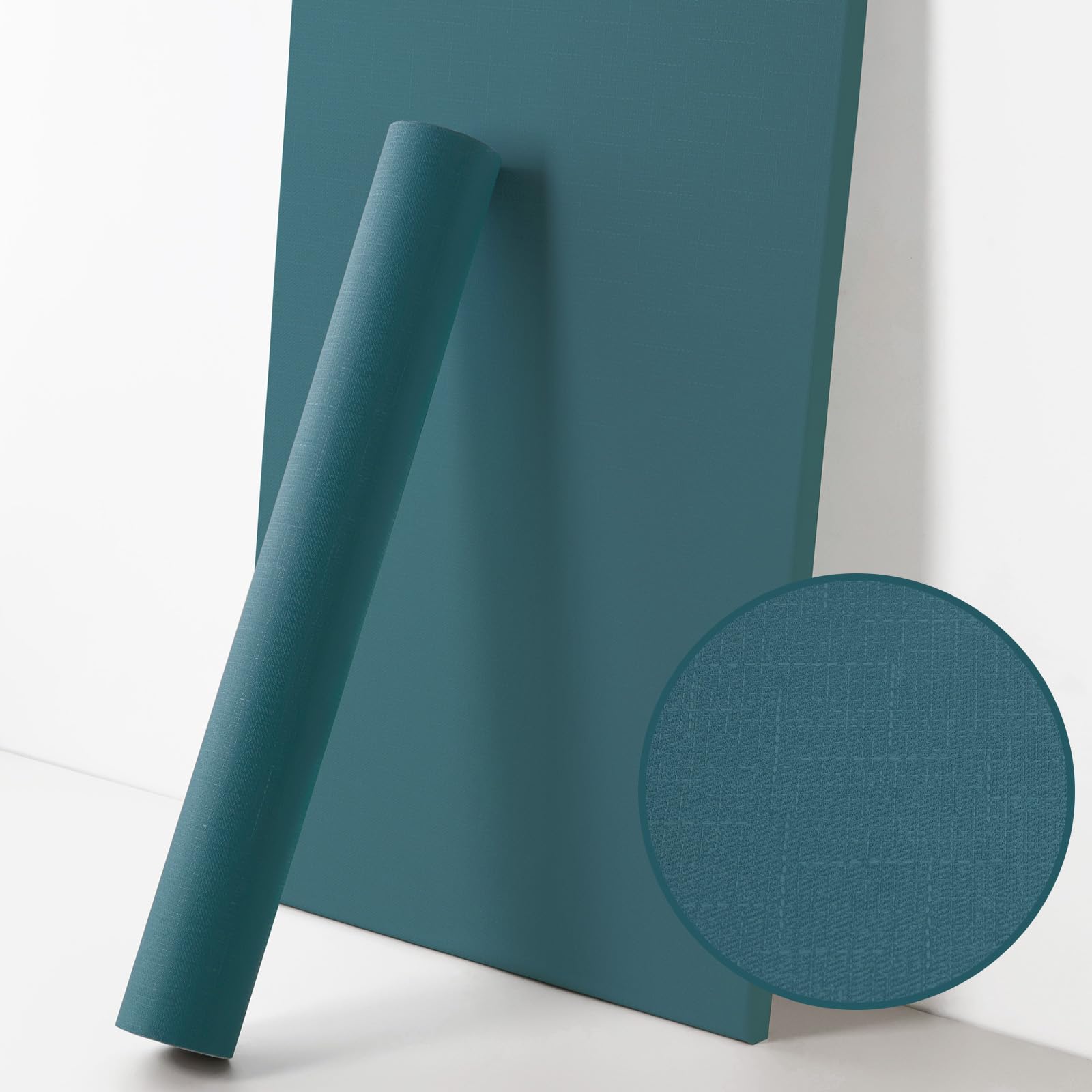 Teal Peel and Stick Wallpaper Solid Color Textured Contact Paper Pure Teal Self Adhesive Wallpaper Matte Removable Wall Paper Decorative Walls Decal Vinyl Roll 15.7"×120"