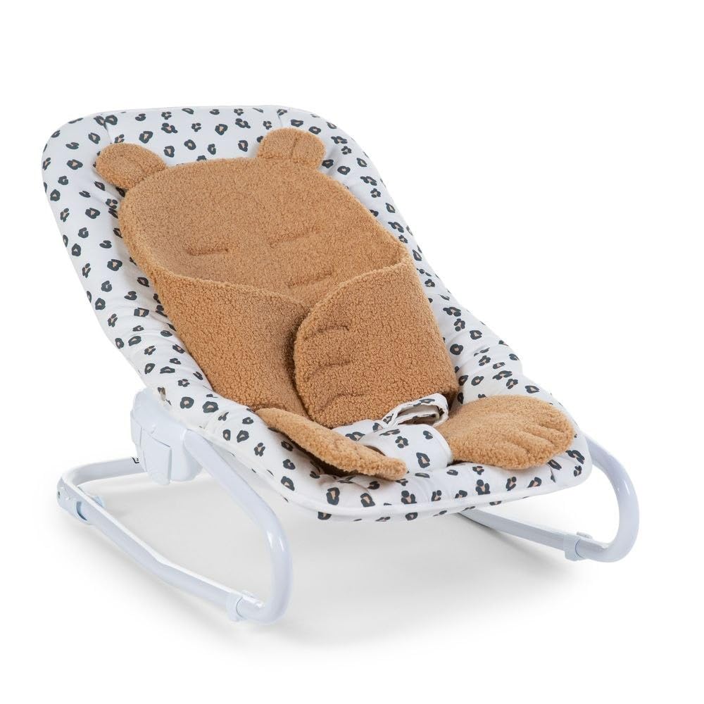 CHILDHOME - Cojín reductor universal compatible con trona, tumbona, asiento de coche, cochecito, aberturas para pasar, arnés de seguridad, suave, Teddy Beige