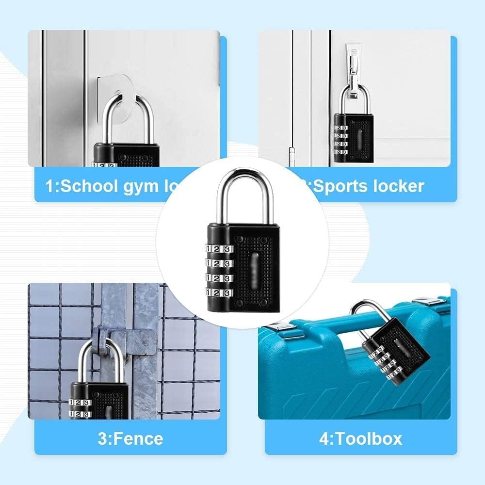 Kłódka na hasło 4 Digit Password Lock 2pack Outdoor Waterproof Set Your Own for Sports Combination