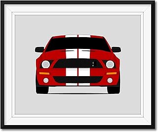 Shelby GT500 S197 (2007-2009) Inspired Poster Print Wall Art Decor Handmade Carroll Shelby Ford Mustang Cobra S1 (Unframed)