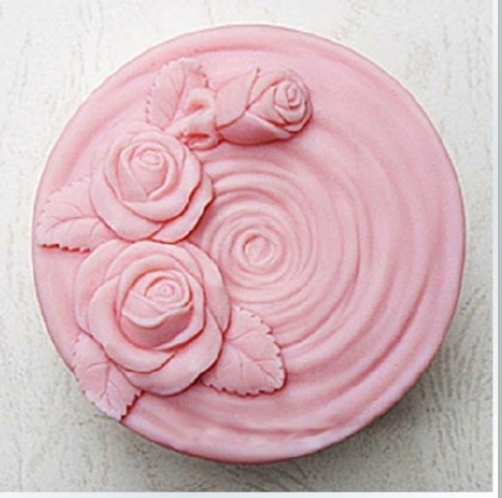 LC Rose Silicone Soap Moulds, Silicone Mold Round Soap Moulds Cake Mold for Craft Soap Mold, Cake DIY Mold, Biscuit Chocolate Mold, Ice Cube Tray