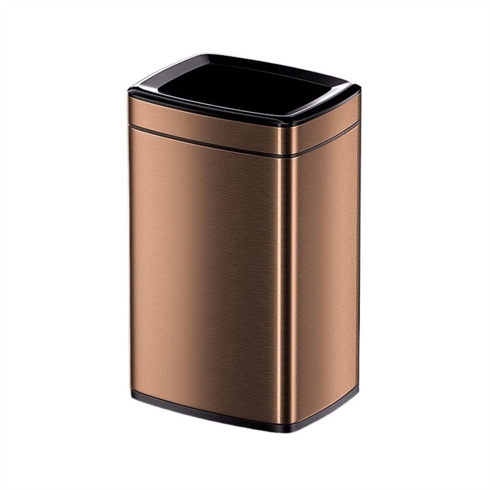 Sdydsge Bruin Bin， 8L Light Coverless Stainless Steel Trash Can Narrow-Shaped Household Liviroom Kitchen Cracked Garbage Storage Office Can/B