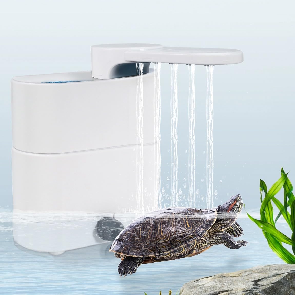 UPETTOOLS Turtle Filter Internal Filter for Reptiles Tank Low Level Filter for Small Fish Tank Turtle Tank Shrimp Tank Amphibian Frog Crab