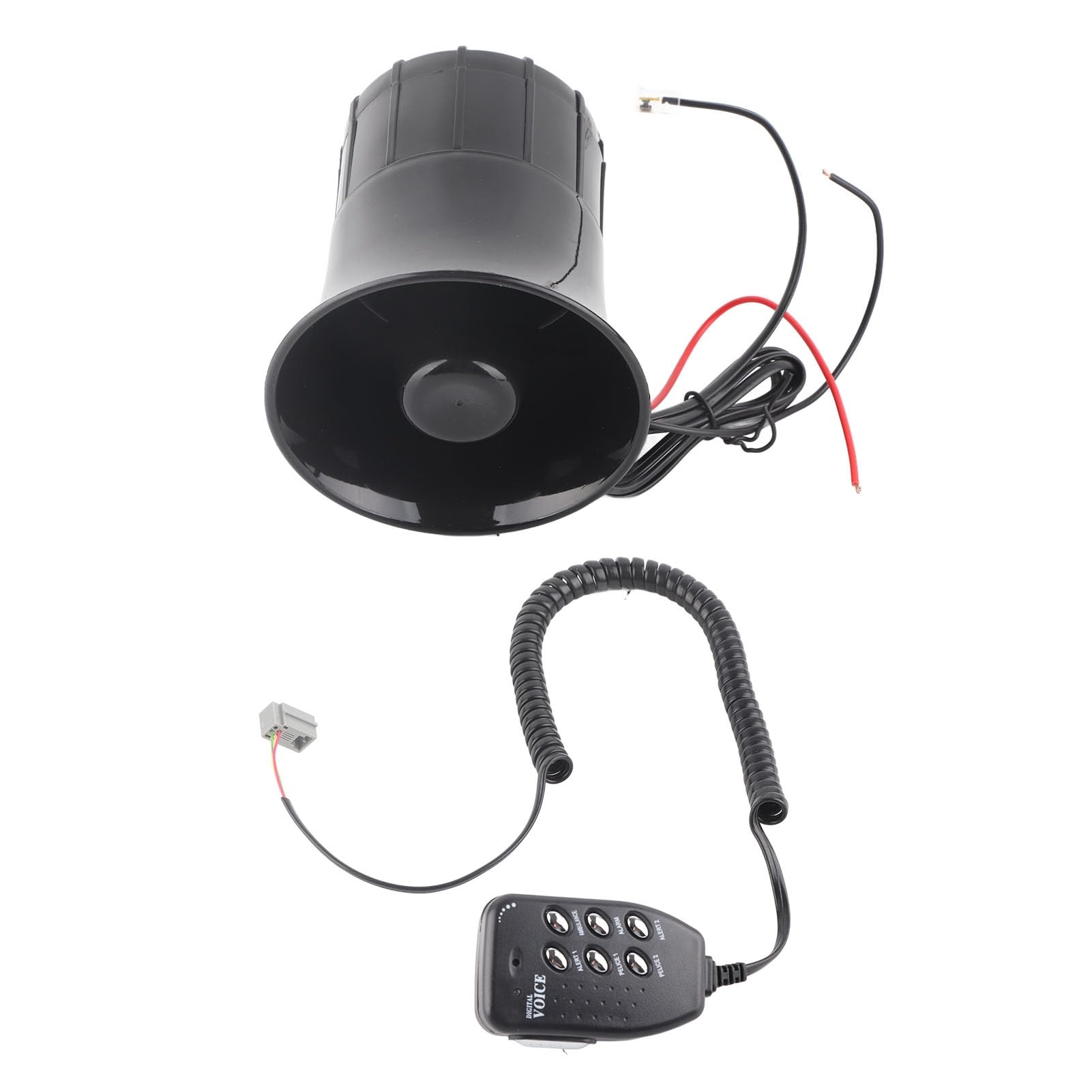 50W 120dB Car Loud Horn 6 Sounds Emergency Warning Alarm Siren Universal for 12V Auto Car Firefighting