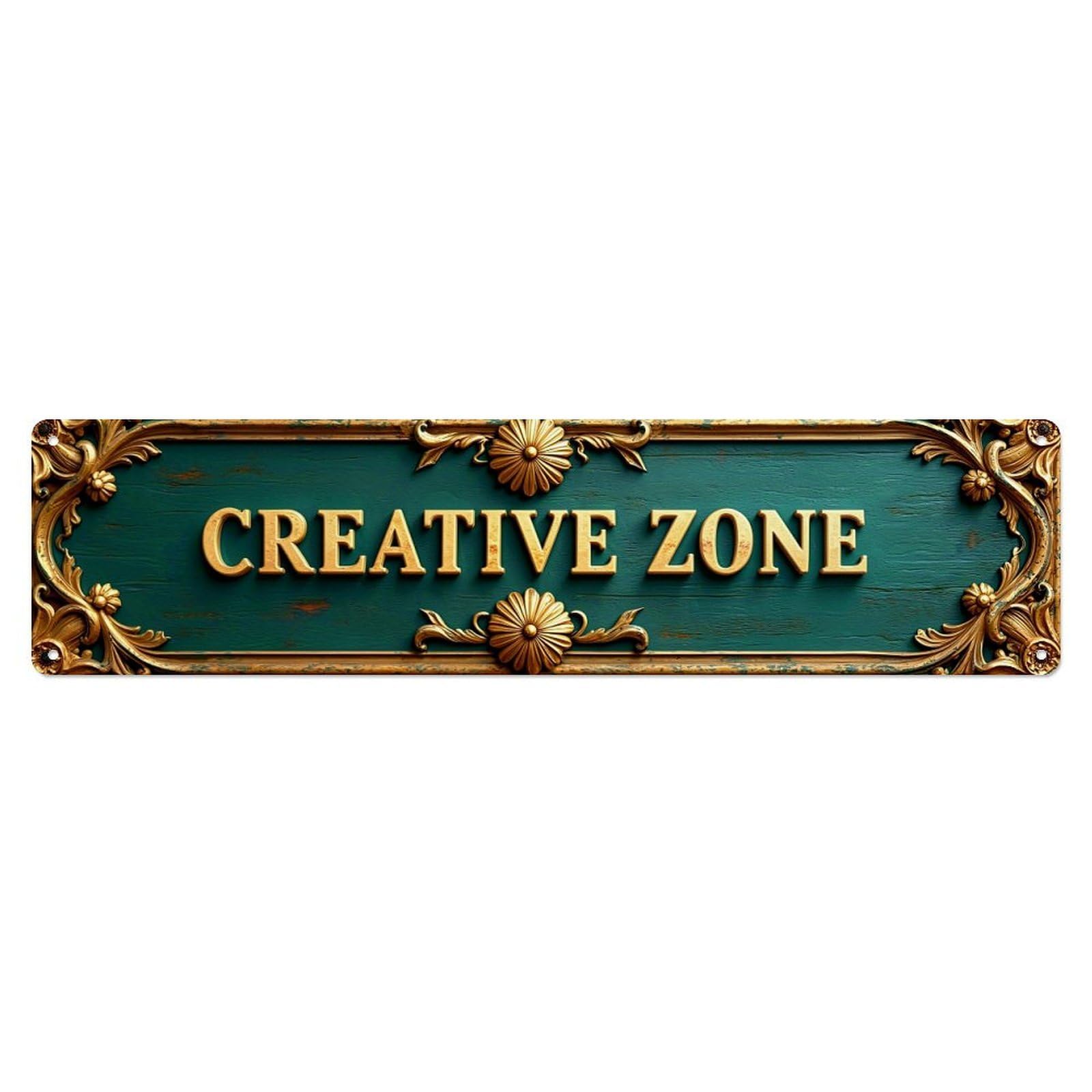 Creative Zone Sign Pattern Metal Tin Sign Plaque