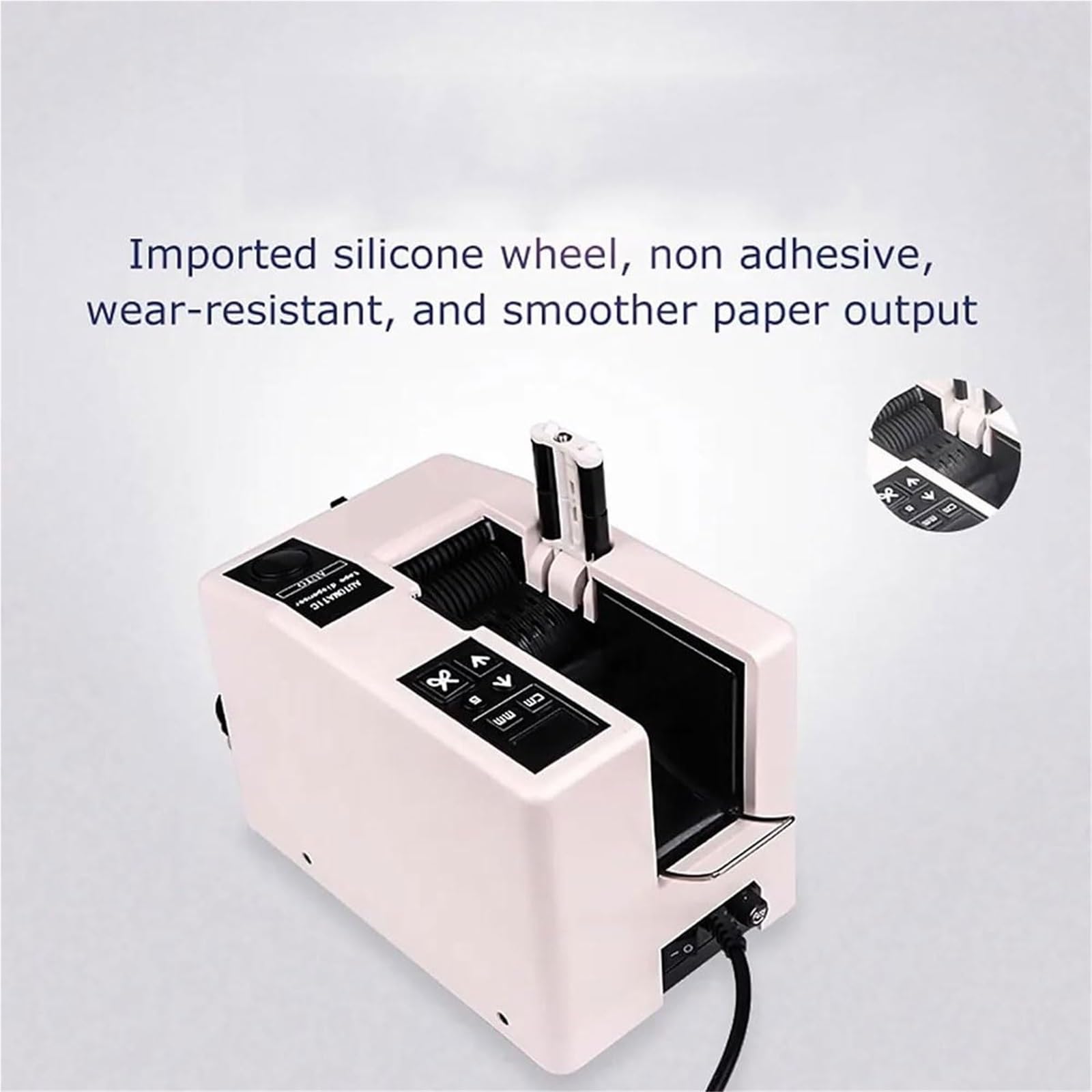 Distributore automatico di nastro adesivo, nastratrice elettrica regolabile con display digitale a LED, larghezza 7-55 mm, spelanastro, macchina per il taglio e l'imballaggio di nastri