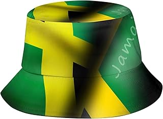RJTXKSBY Jamaica Flag Bucket Hat, Unisex Jamerican Flag Bucket Hat Outdoor Beach Summer Fisherman Cap for Women Men