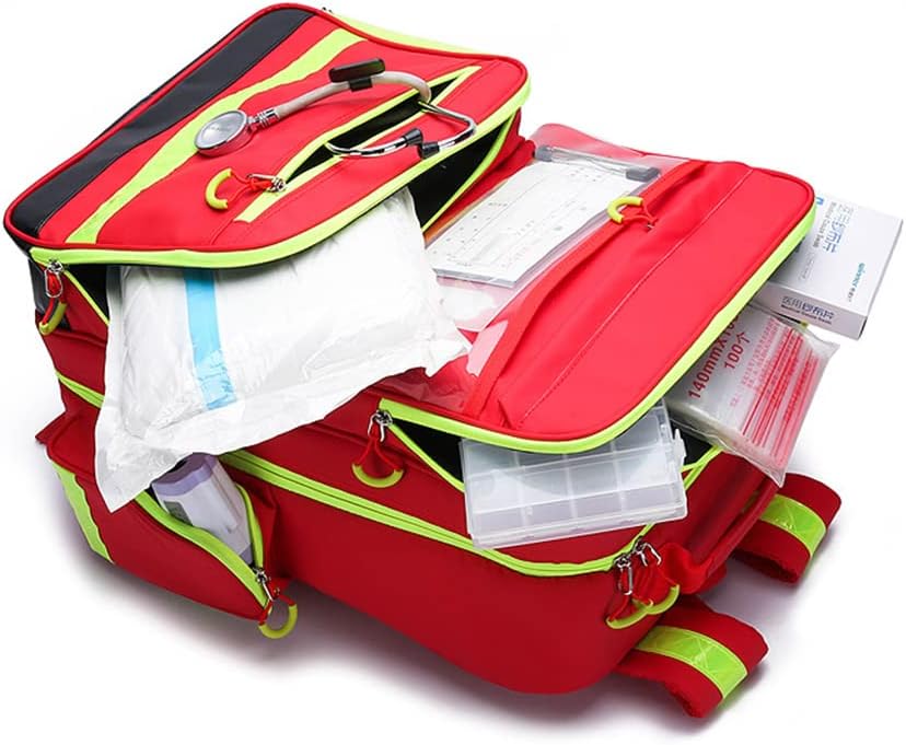 Compact First Aid Kit Emergency Survival Trauma Kit Medical Kit with Labeled Compartments for Camping Hiking Travel Hunting Family School Car